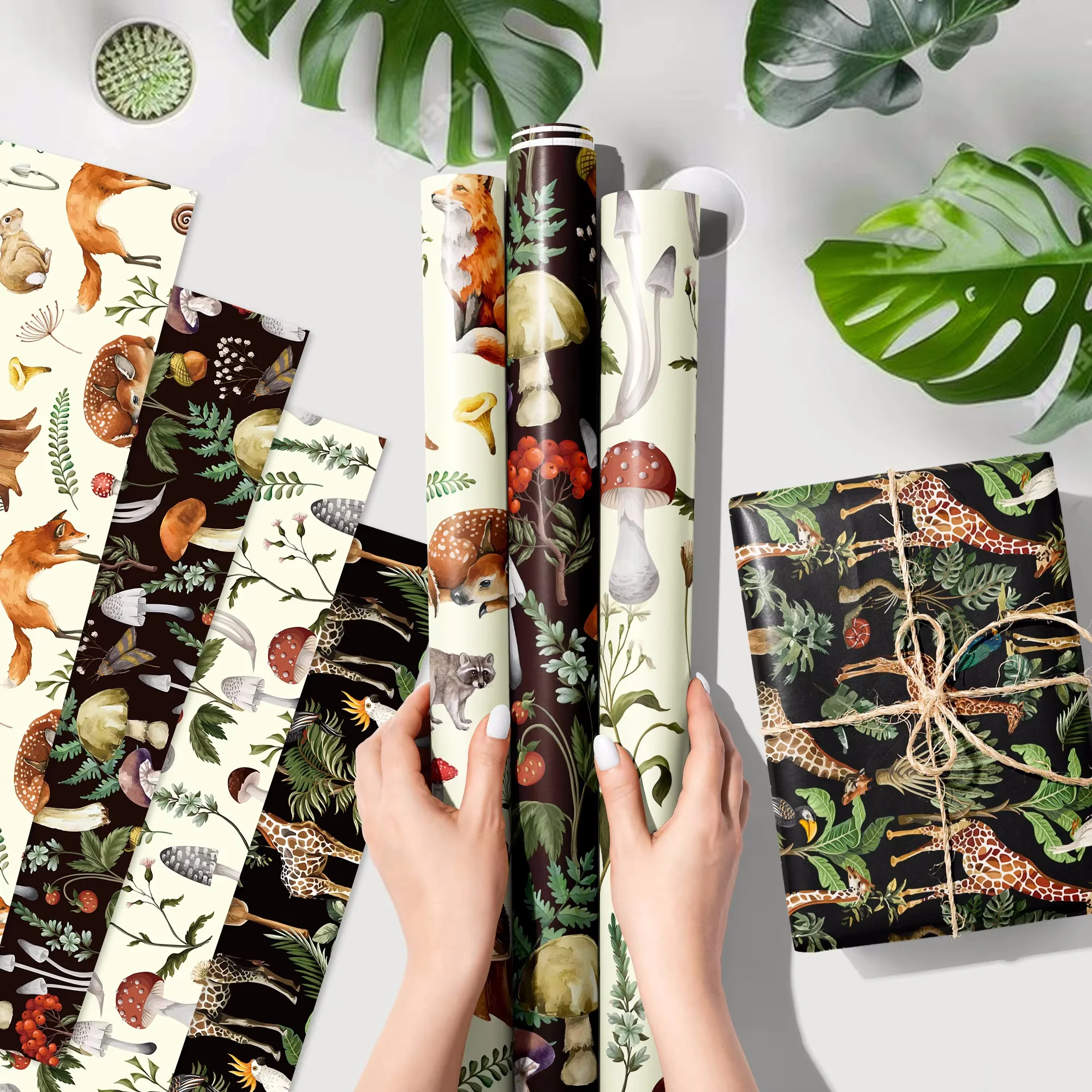12 Stück Pilz-Geschenkmaterial, Papier, Weihnachtsfeier, Geschenke, dekorative Verpackung, Bastelpapiere