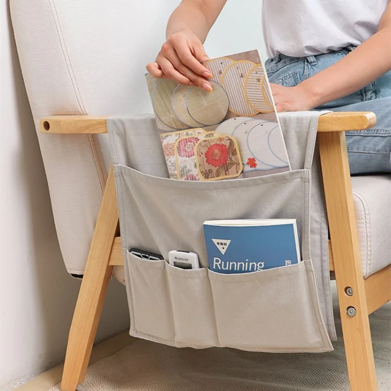 Sofa Armrest Storage Hanging Bag Home Fabric Remote Control Mobile Phone Sundries Multi-functional Storage Hanging Bag 4