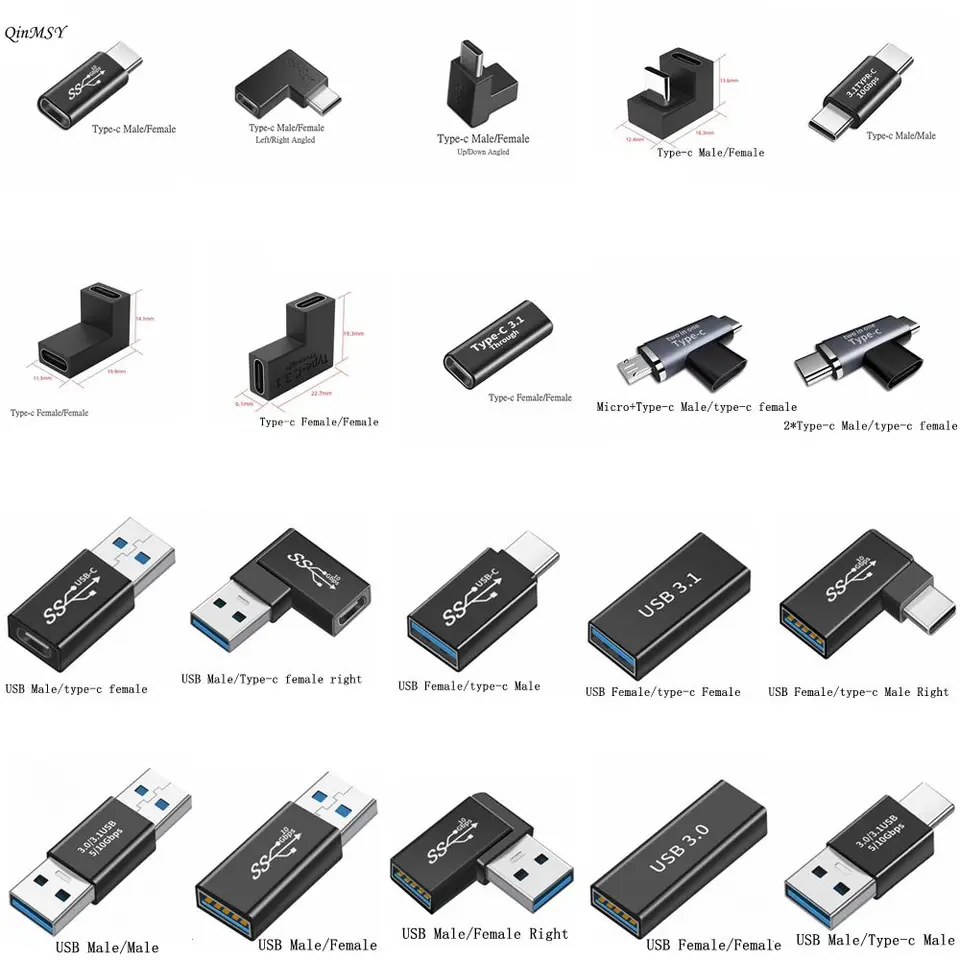 Adattatore Convertitore OTG Da USB Micro Femmina A Tipo-C Maschio Per Smartphone Huawei E Altri