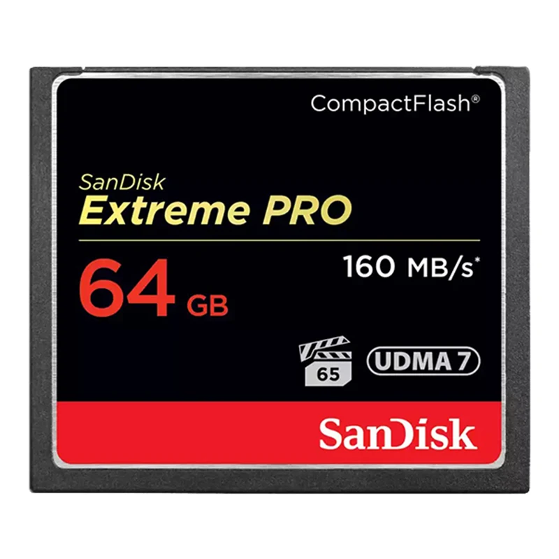 SanDisk Extreme Pro CompactFlash-Speicherkarte 64 GB 128 GB 4K- und Full-HD-Video-CF-Karte VPG65 UDMA 7-Speicherkarte für Kamera