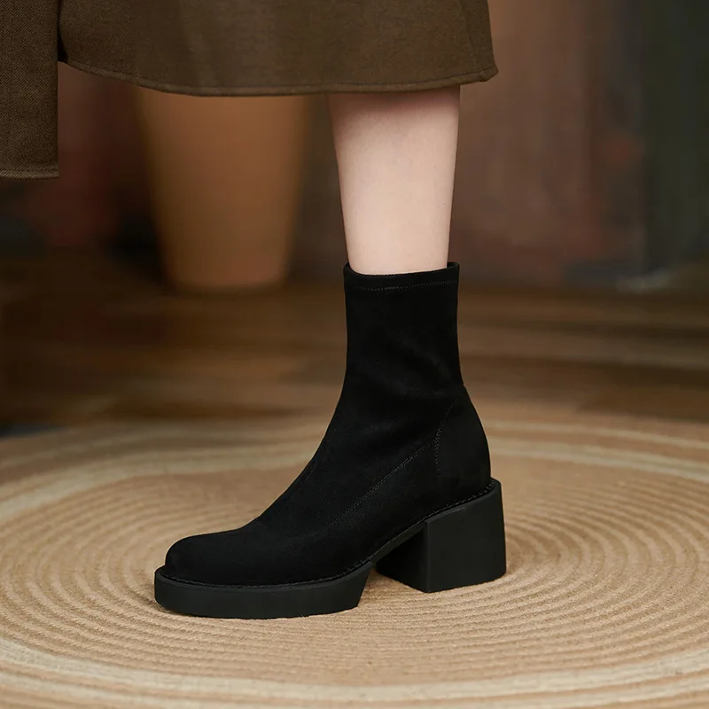 øjenbryn meget uddanne Women's Stretch Heel Ankle Boots | Fashion Women's Shoes 2022 - Heels Boots  Women - Aliexpress