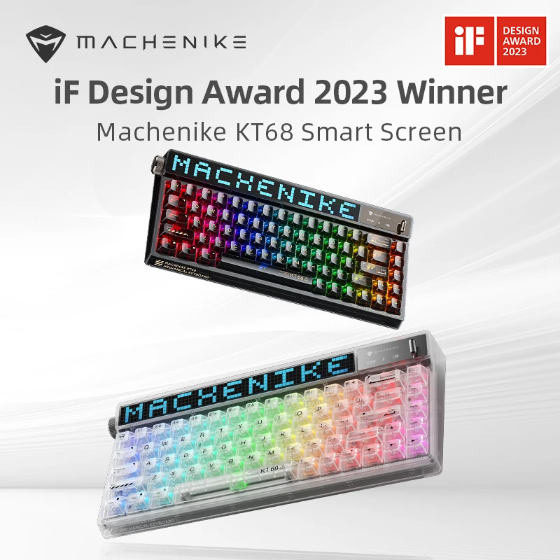 Machenike KT68 Pro Smart Screen Mechanical Keyboard 68 Keys RGB 