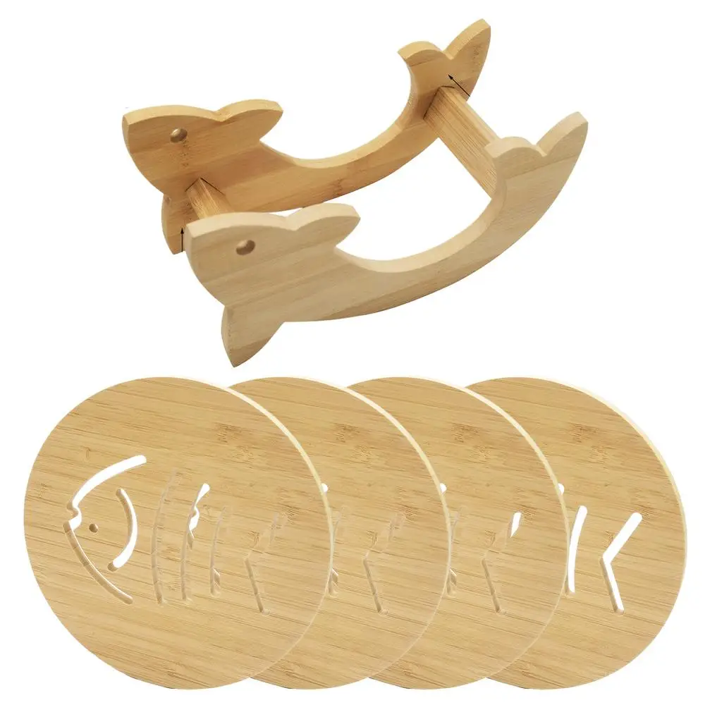 "Zen" Bamboo Trivet & Stand Set - clHouse & Home