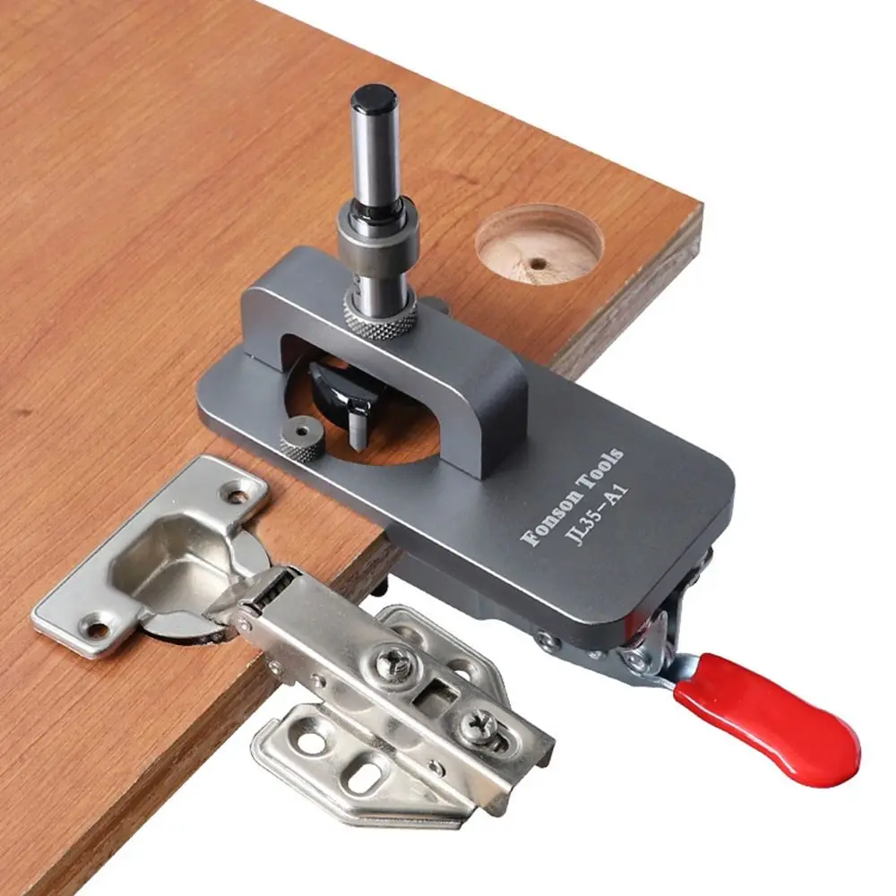 

35mm Hole Drilling Guide Locator with Fixture Template Hinge Boring Jig Adjustable Auxiliary tools Hole Opener Woodworking