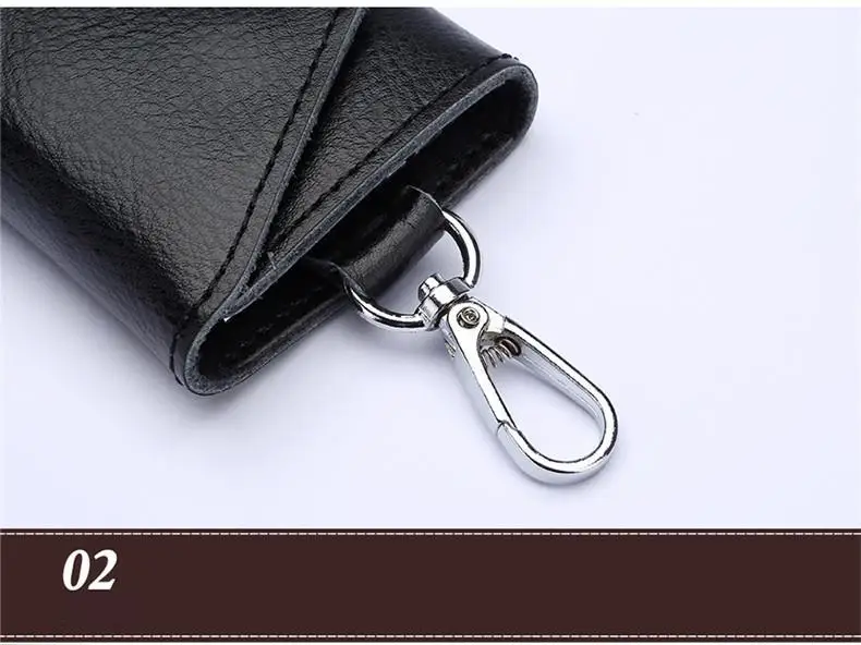 Genuine Leather Keychain Men Women Key Holder Organizer Pouch Cow Split Car Key Wallet Housekeeper Key Case Mini Card Bag A-001