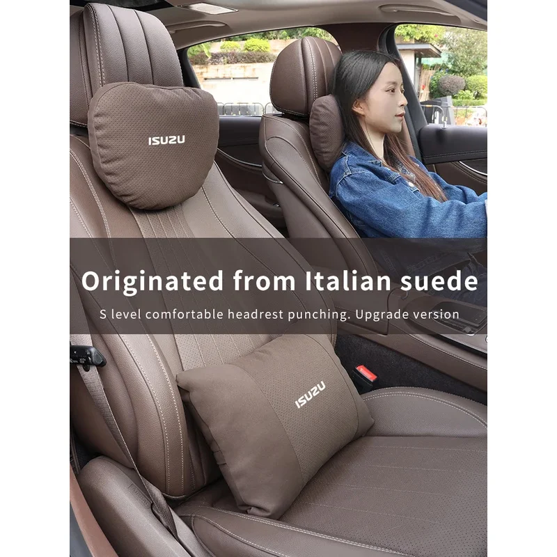 For ISUZU D-MAX V-CROSS Mu-X TAGA Car Headrest Neck Support Seat Lumbar Cushion Breathable Soft Neck Pillow Auto Accessories