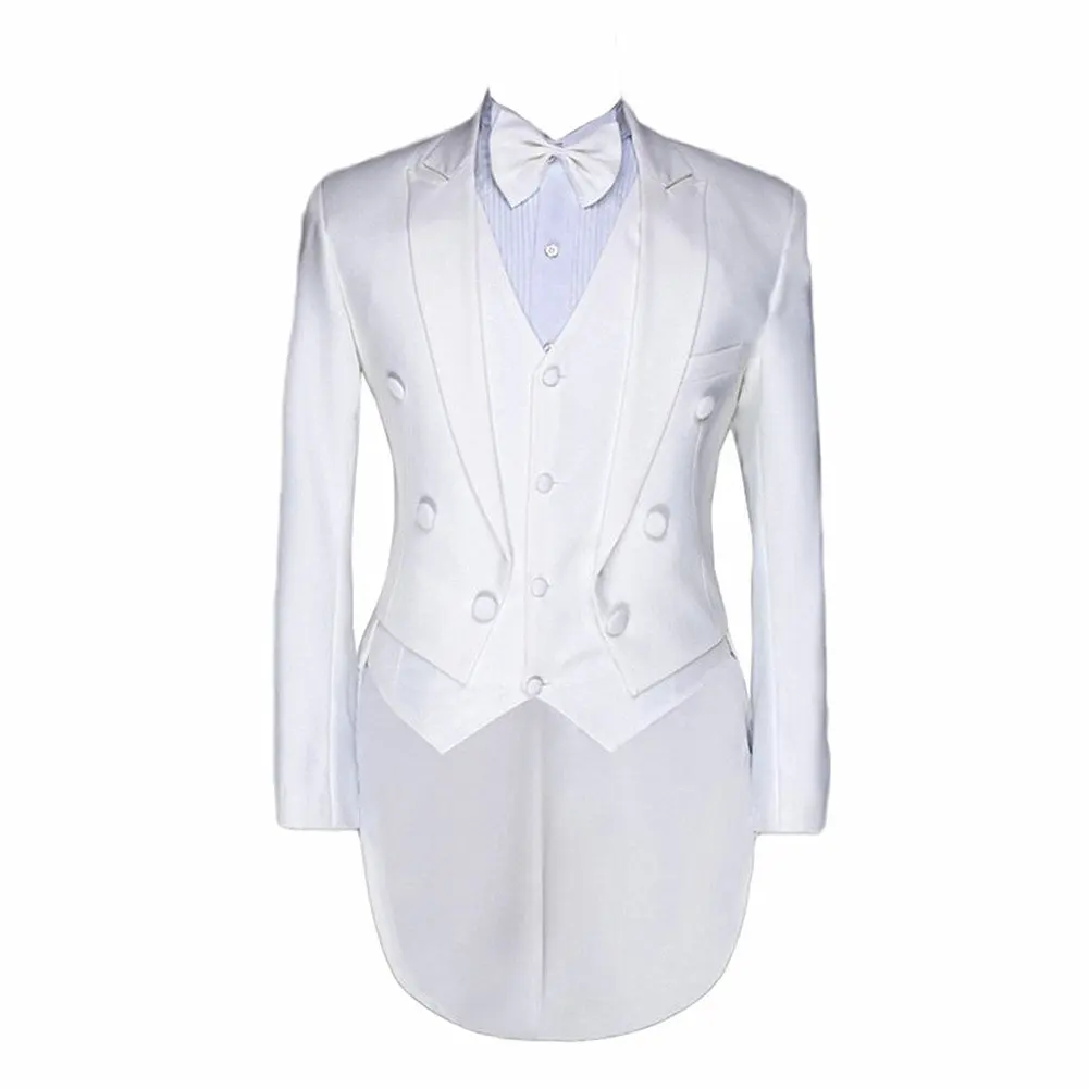 Slim Fit Men's Three Pieces Swallow-Tailed Suit Double Breasted Peak Lapel Blazer Vest Pants Wedding/Business Groom Tuxedos
