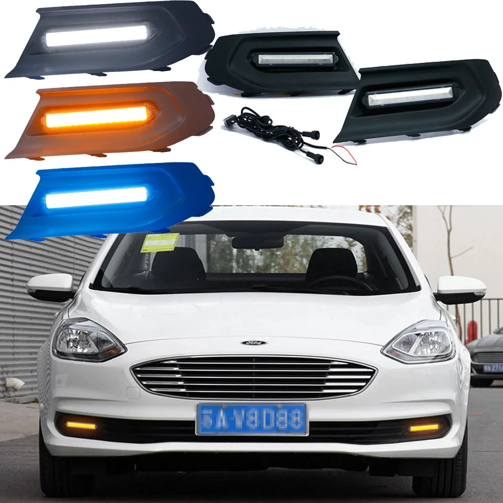 

Car Bumper Headlamp For Ford Escort Daytime Light 2019~2021y DRL Car Accessories LED Headlight For Escort Fog Light