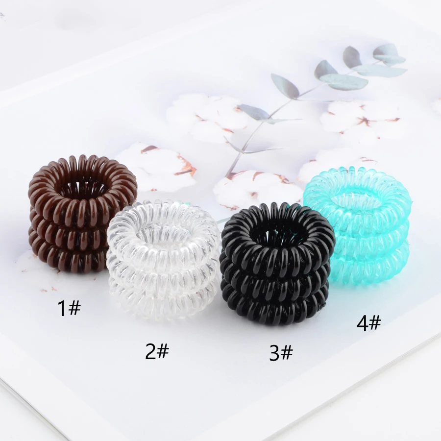 5boxes 3.5cm móda roztomilá bonbóny barva telefon linky vlasy kapel guma stylingový nástroje headwear elastická vlasy stylingový příslušenství