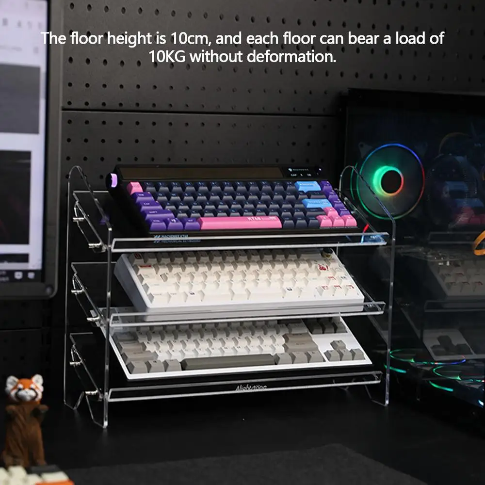 Description Picture 5 of item3-5 Tiers Acrylic Display Stand Clear Keyboard Mouse Storage Rack Cupcake Perfume Doll Figures Organizer Acrylic Shelf holder