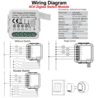 GIRIER Tuya ZigBee 3.0 Switch Module 10A Smart Home DIY Breaker 1 2 3 4 Gang Supports 2 Way Control Works with Alexa Google Home - Image 6