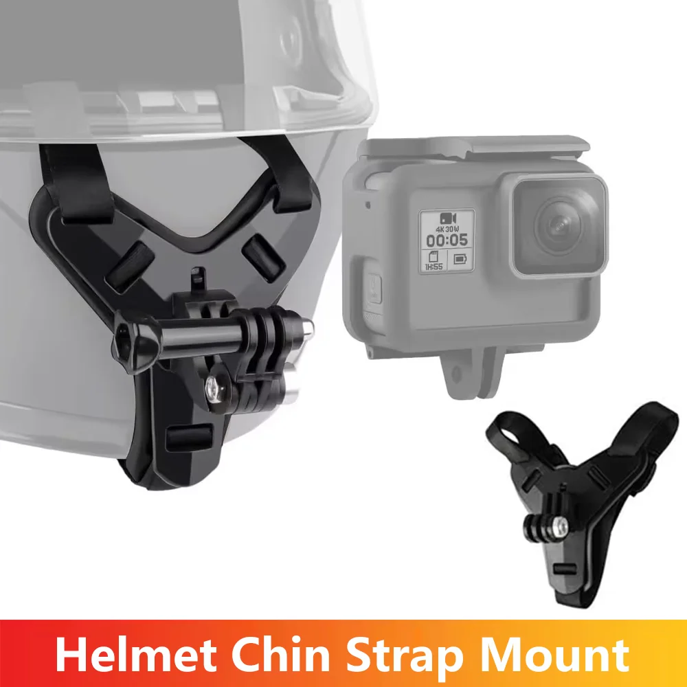 Motorcycle Helmet Chin Strap Mount for GoPro Hero 13 12 11 10 9 8 Insta360 SJCAM SJ4000 AKASO DJI Osmo Action Camera Accessories