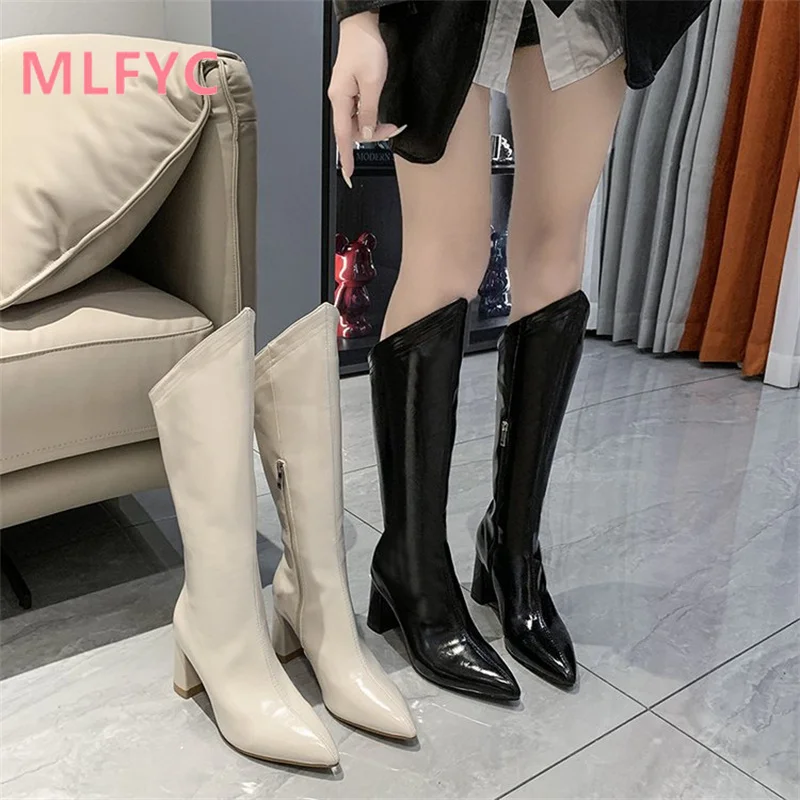 Women's Boots Thick Heel Long Boots Autumn Winter New Square Head High Heel Fashion Boots Sexy Fashion ladies Boots