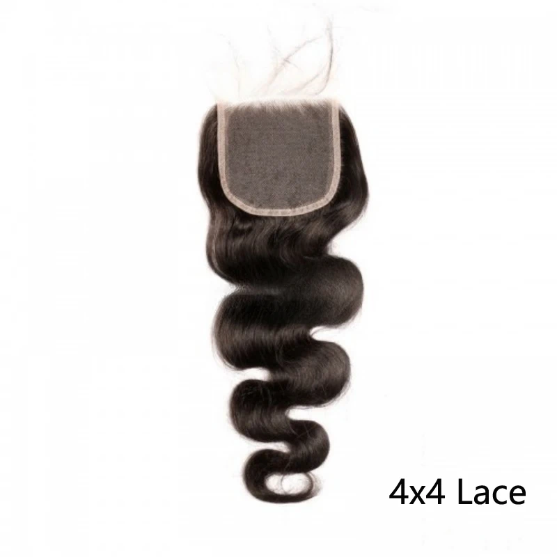4x4 5x5 Body Wave Human Hair Lace Closure Brazilian Virgin Hair 150% Density Transparent Swiss Lace Full End Natural Color