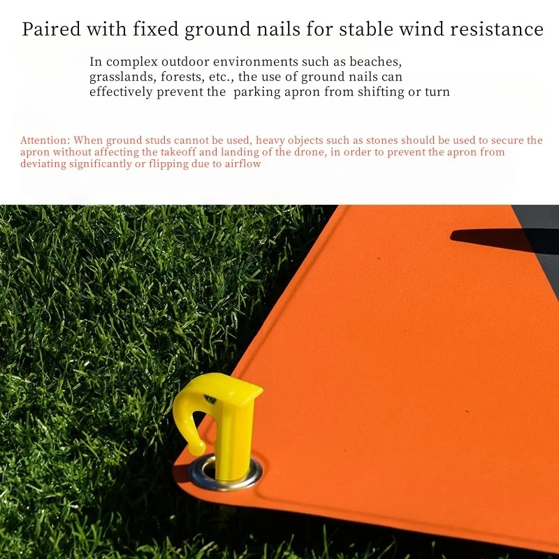 Vue en gros plan du tapis de protection d'atterrissage pour drone, soulignant la qualité du matériau PU souple et les bords ourlés.