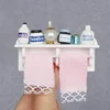 1SET 1:12 Dollhouse Minatures Bathroom Towel Rack Storage Shelf with Accessories 2