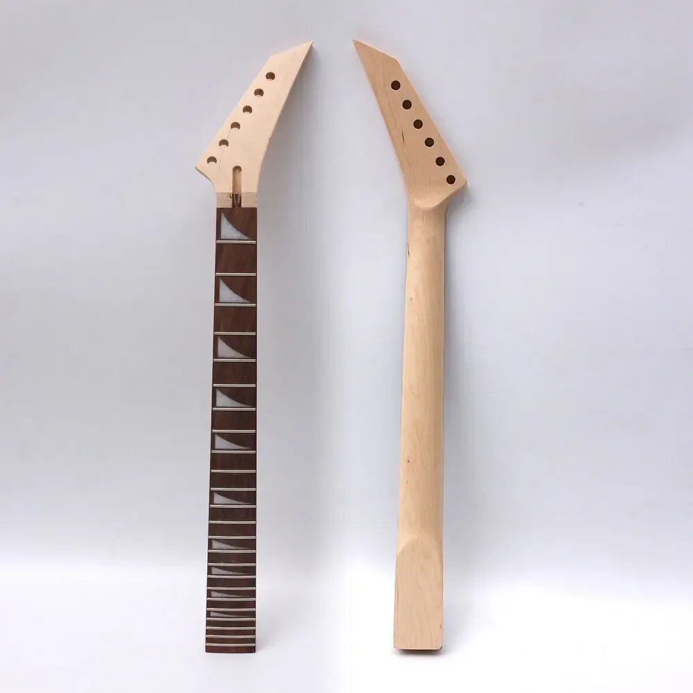 

Yinfente 24 Fret Electric Guitar Neck 25.5 Scale Maple Headstock+Rosewood Fretboard Shark Fit Inlay Unfinished Guitar Parts #J6
