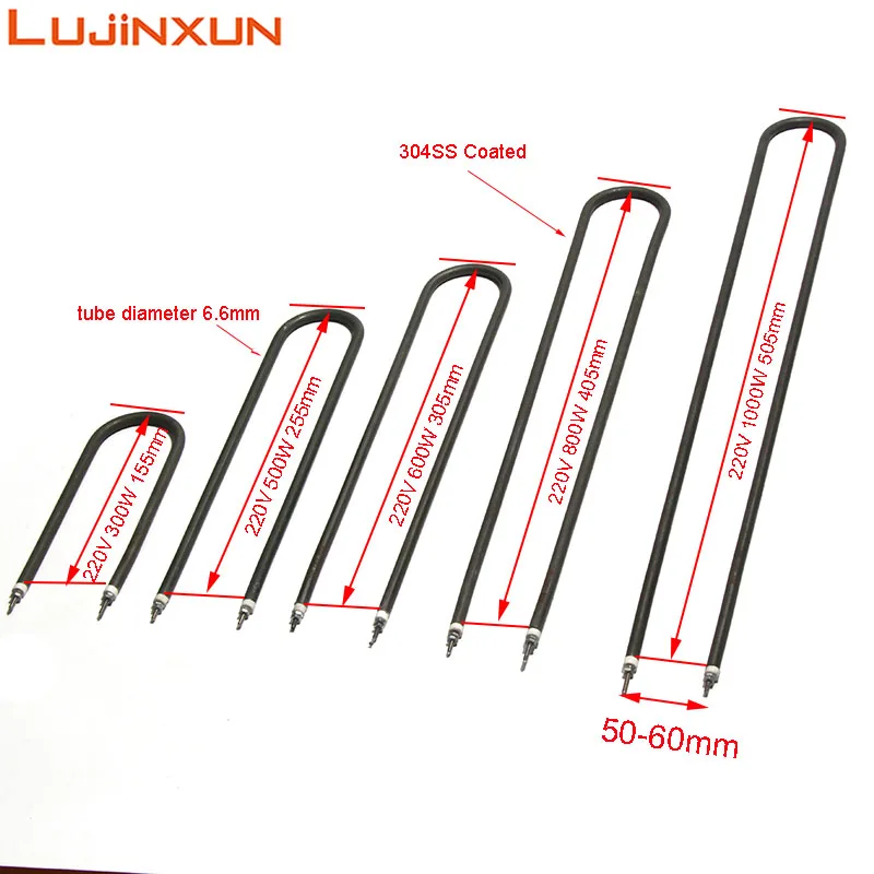 LUJINXUN 220v Electrical Oven Straight Tubular Heating Element 8mm Air Spare Resistance Flexible Heater 300w 400w 500w 1pc