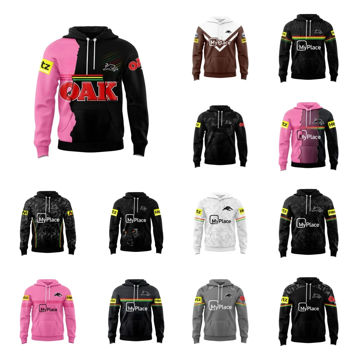 men's hooded rugby shirt, Penis Panther ANZAC hooded, home and away/legion/patchwork/training uniform, high-quality hooded