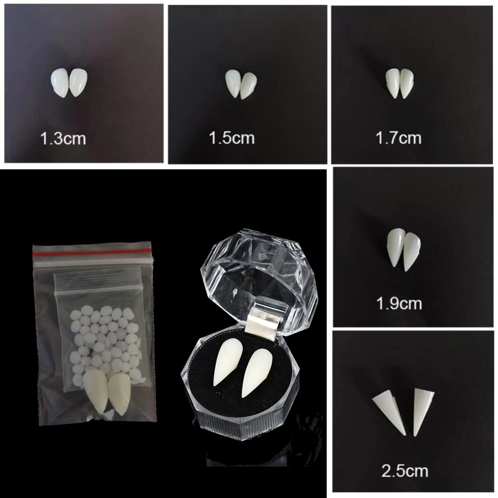 1PairVampireTeethFangsDenturesPropsHalloweenCostumePropsFalse