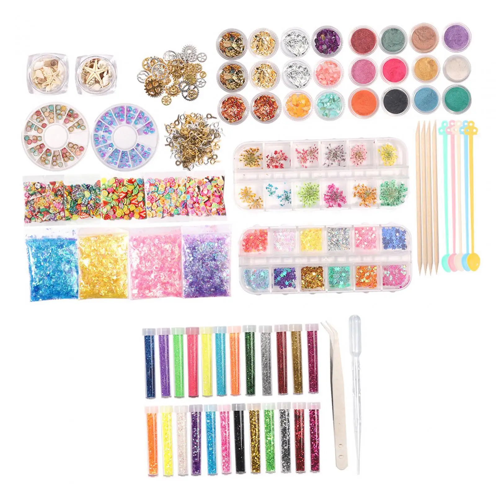 

Resin Decoration Accessories Set Craft Crafts Tools Epoxy Fillers Nail Art Decorations for Keychain Necklace Women Girls Office