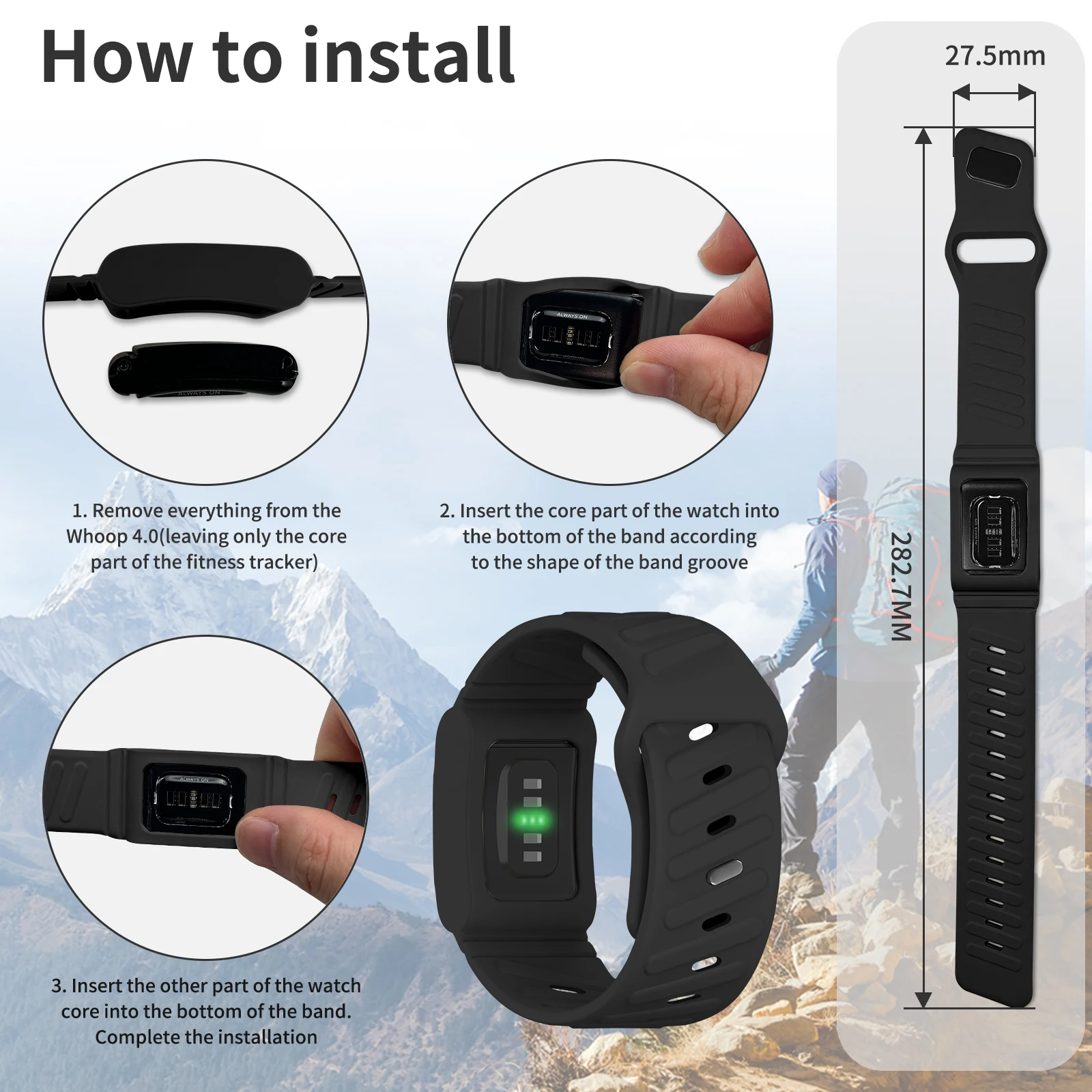 Breathable Silicone Loop Strap for Wearable Health Tracker
