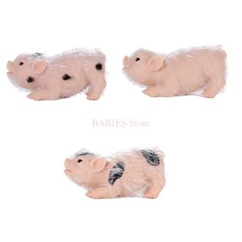 

Pig Model Life Like Silicone Animal Toy Realistic Piglet Figure Toy for Toddlers Animal Soft Reborns Raise Pet Toy
