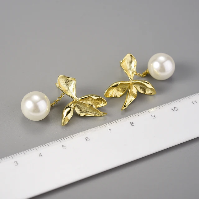 Mother of Pearl Silver Dangle Earrings - Image 6