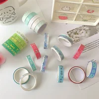 5pcs/Box Retro Geometry Washi Tape Set Diary DIY Decoration Student Stickers Korean Stationery Office Supplies Peach 2