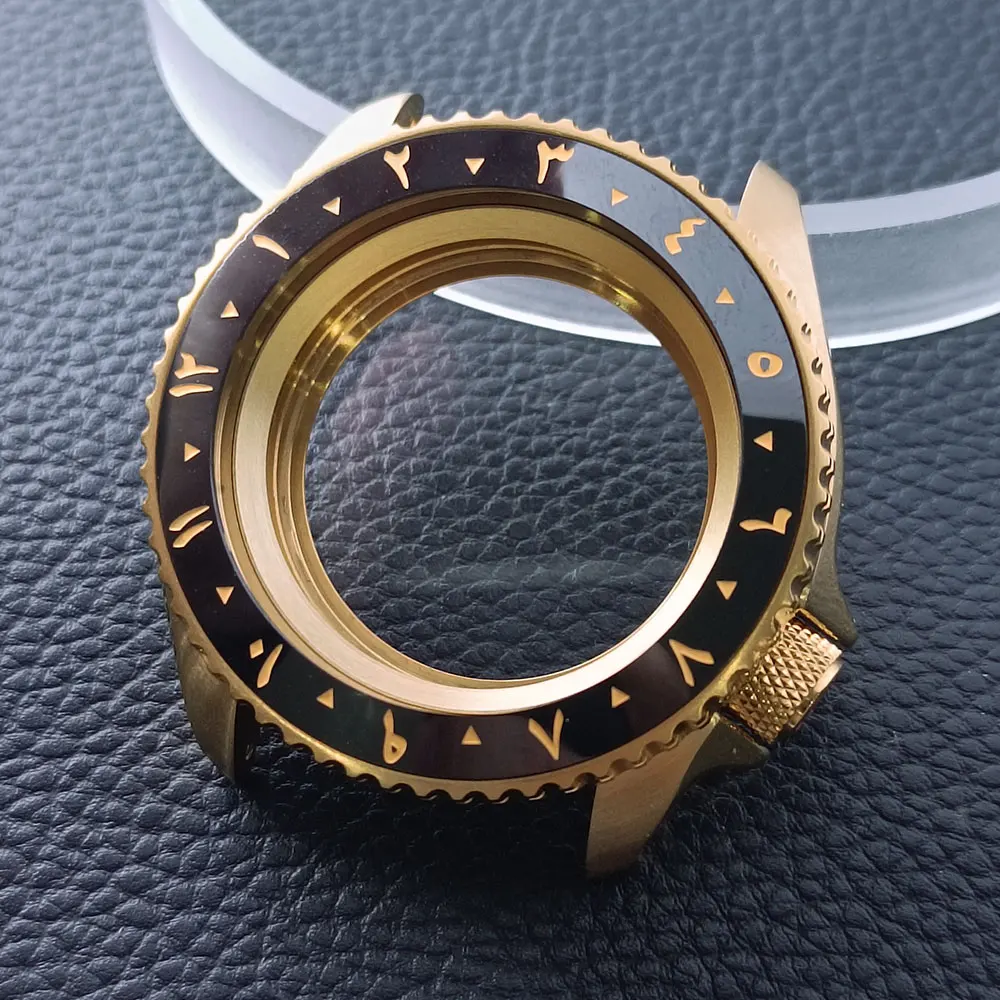 42mm Gold/Rose Gold Steel Watch Case with Sapphire Glass and 22mm Strap