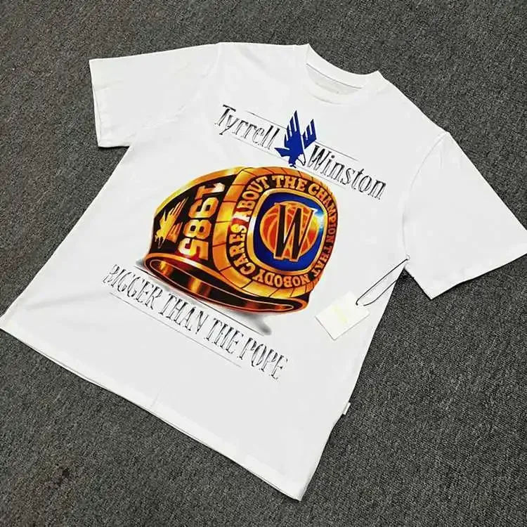 2025 New Men's and Women's Same Summer Pure Cotton Printing Short Sleeves Are Simple, Casual and Comfortable 3