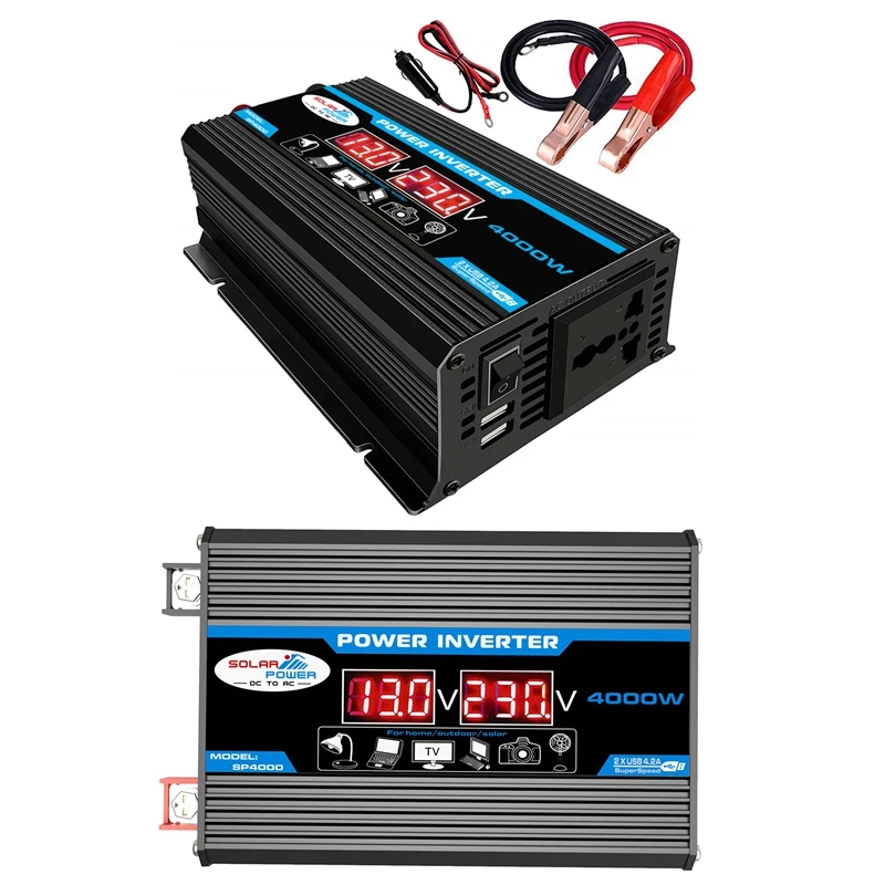 

Преобразователь напряжения Peak 600 Вт 12 В в автомобиль конвертер зарядное устройство адаптер двойной USB трансформатор напряжения модифицированный синусоидальный сигнал