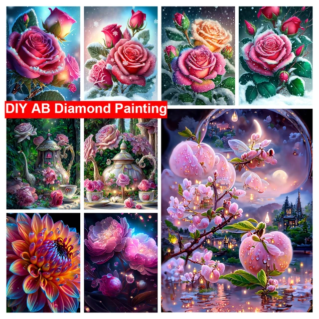 5D DIY Diamond Painting Kits Flowers Vase Roses Full Round With AB Drill  Diamond Embroidery Mosaic Picture Rhinestone Home Decor - AliExpress