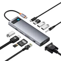 Metal Gleam Series 11-in-1 Type-C Docking Station USB Adapter with USB2.0 USB3.0*3 PD100W USB-C HDMI-compatible SD/TF Card 1