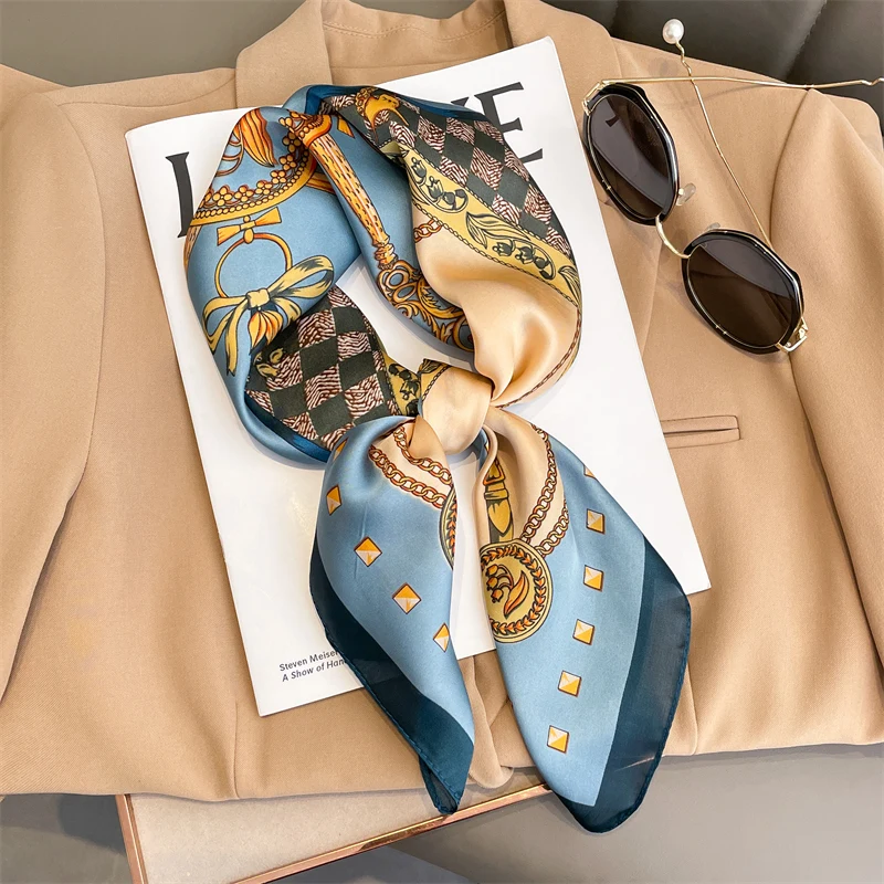 Luxury Silk Head Scarf - Soft Summer Foulard Bandana for Women