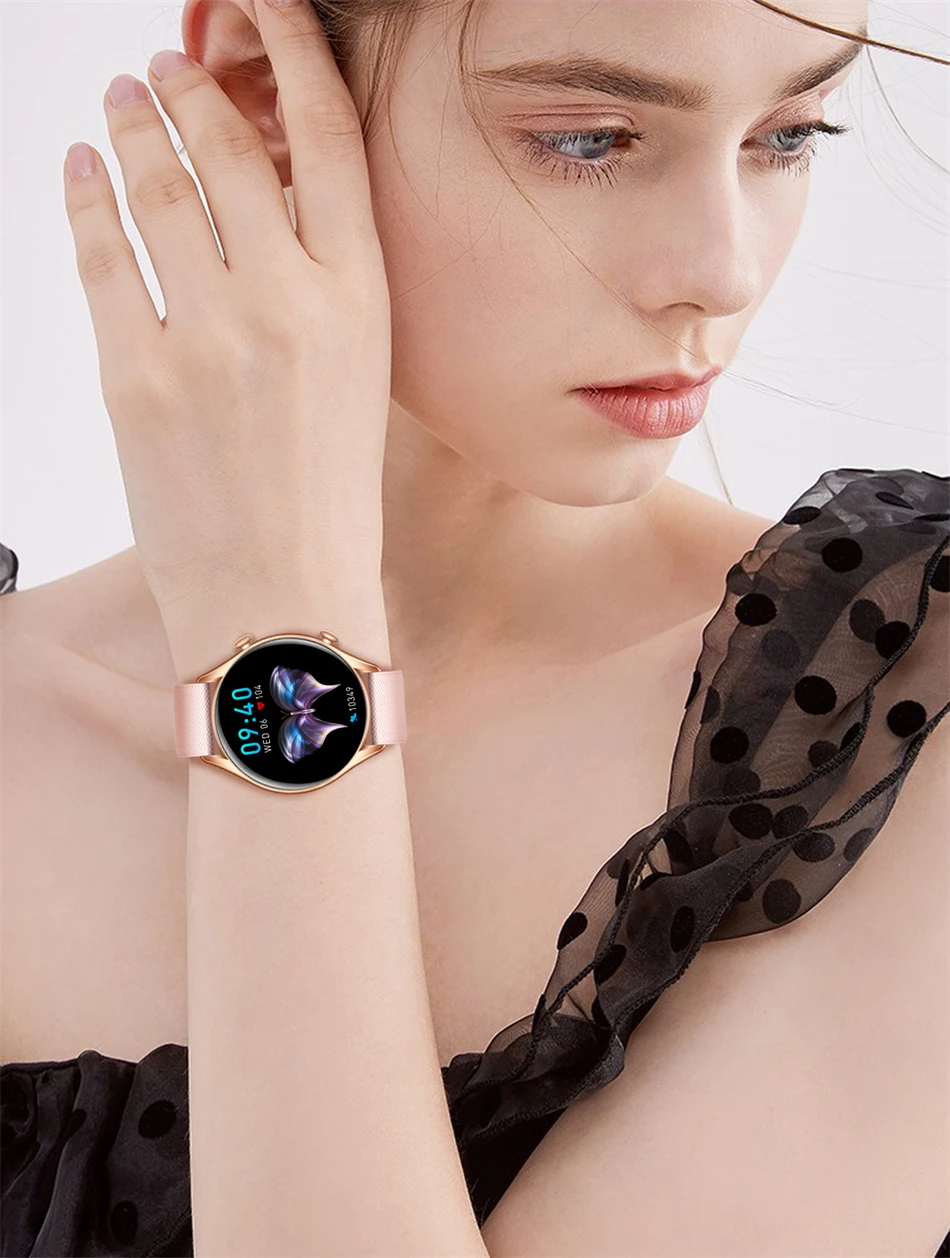 KALOSTE Smart watches Women Bluetooth call Heart Rate Sport Fitness Tracker clock Waterproof Ladies Smartwatch For Android ios