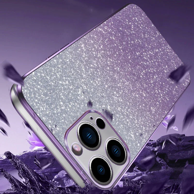 Gradient Glitter Plating Clear Soft Phone Case Cover