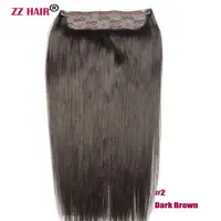 ZZHAIR Extensions de cheveux humains brésiliens 100% Remy, 16 "-26", 1 pièce, 100g-200g, 5 clips, lisses naturels 4
