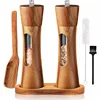Manual Salt and Pepper Grinder Solid Wood Adjustable Coarseness Large Capacity Multi-purpose Spices Grinder Kitchen Cooking Tool