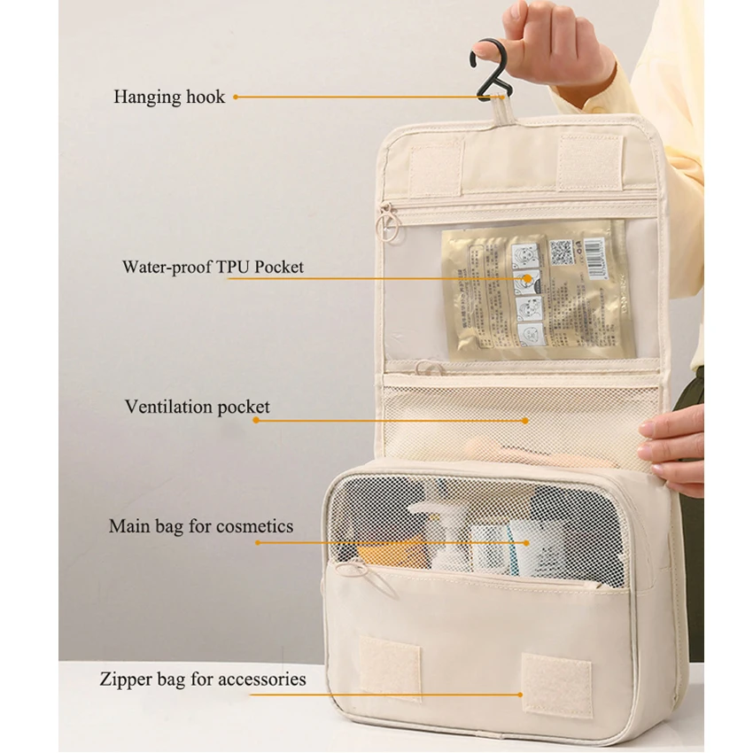 Hanging Toiletry Bag Portable Travel Makeup Cosmetic Bag Toiletries  Organizer Kit Water Resistant Bathroom Bag for Men Women - AliExpress
