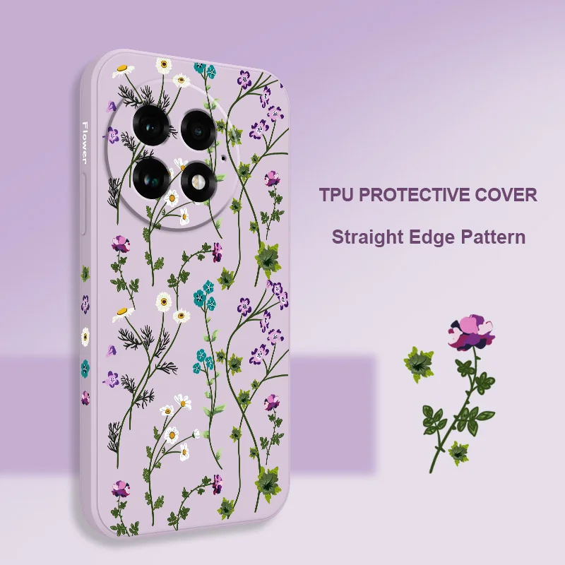 Floral Vine Design Liquid Silicone Phone Case