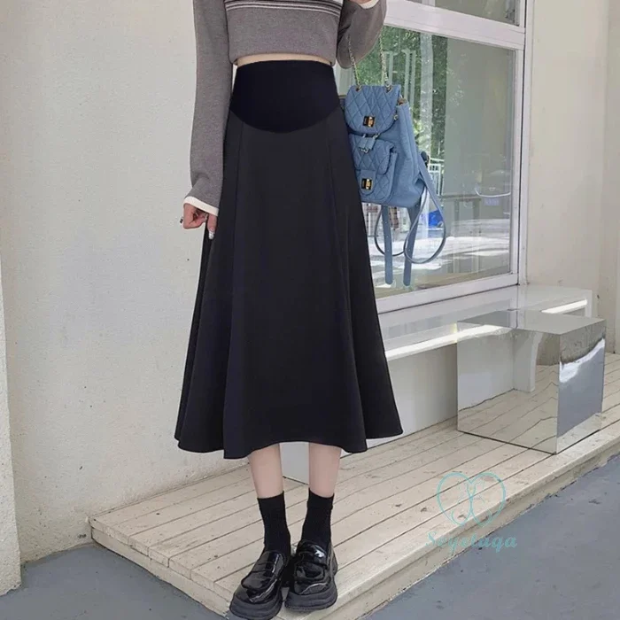 Big Bottoming A line Maternity Skirts Spring New Fashion Elastic Waist Belly Clothes for Pregnant Women Support Pregnancy