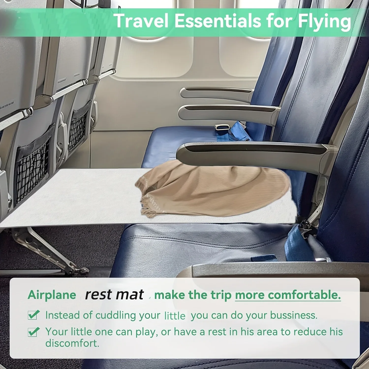 Airplane footrest for traveling anti-slip design seat extender