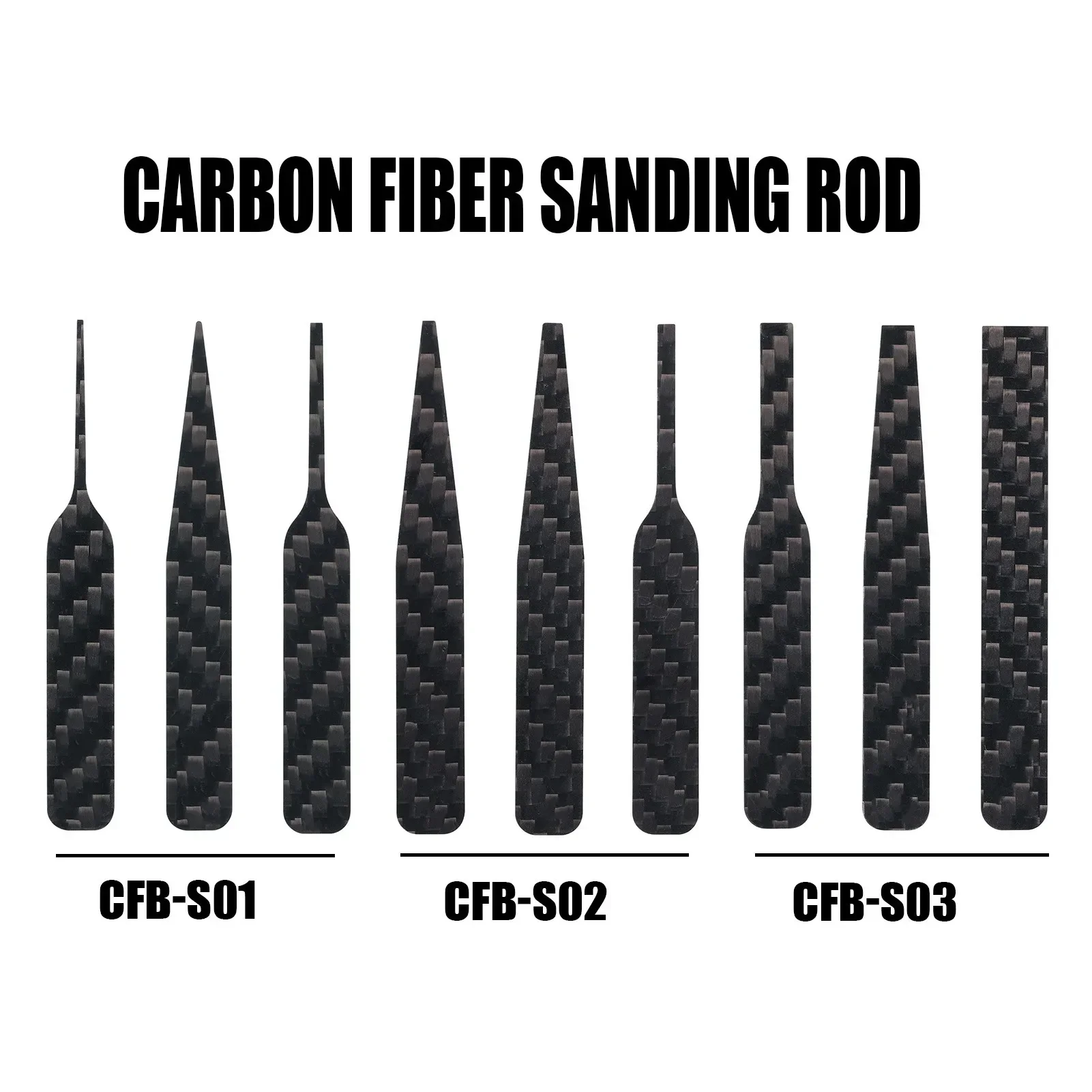 DSPIAE CFB-S01 CFB-S02 CFB-S03 Lrregular Carbon Fiber Sanding Stick Black 3Pcs/set Abrasive Tools 5