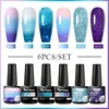 6Pcs Thermal Gel Nail Polish Set Winter 3 Layers Temperature Color Changing Semi Permanent Varnish Soak Off Nail Art Gel Kit 1