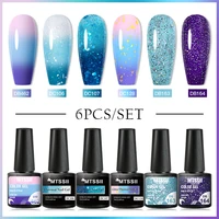 6Pcs Thermal Gel Nail Polish Set Winter 3 Layers Temperature Color Changing Semi Permanent Varnish Soak Off Nail Art Gel Kit 1