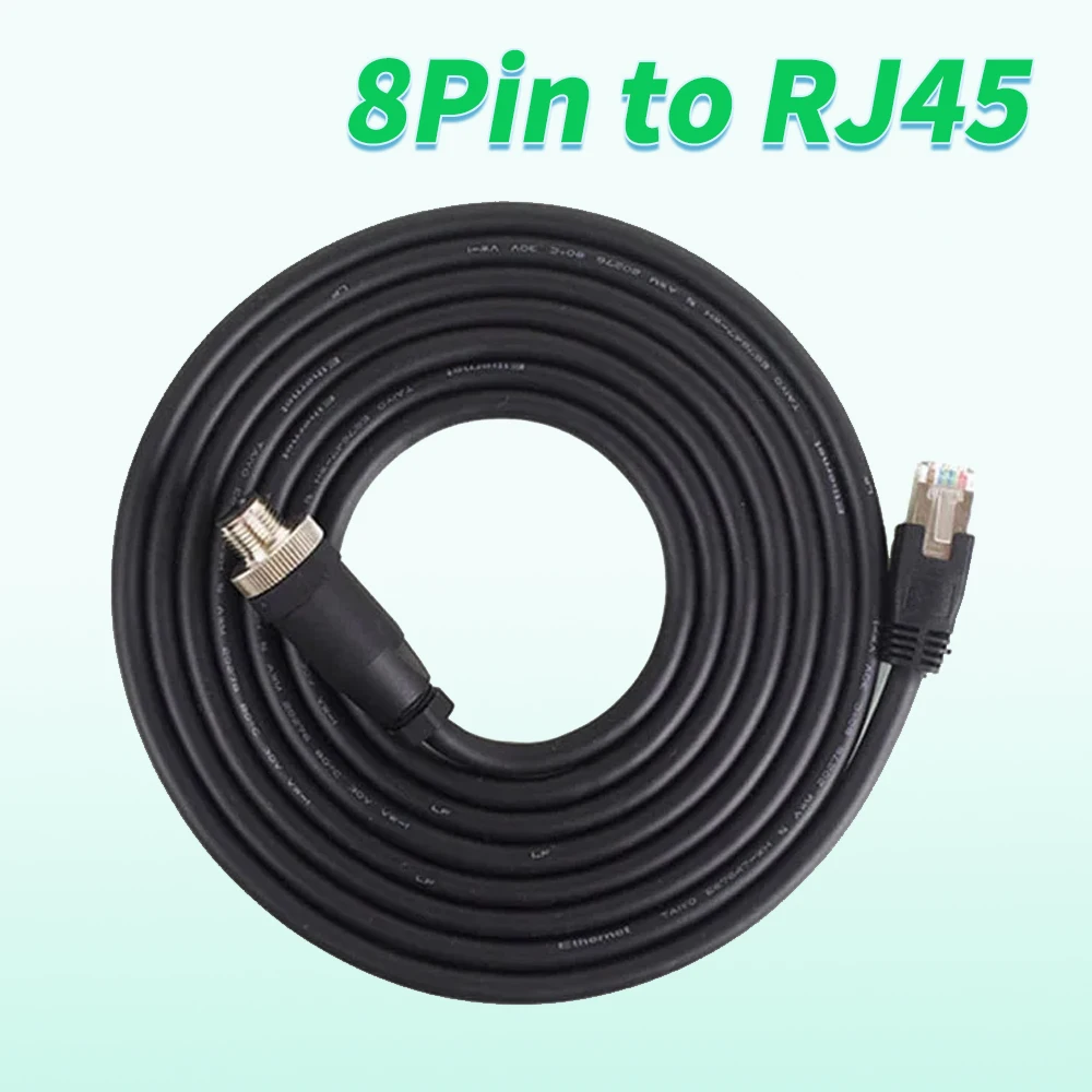 

M12 A-код 8pin Male к RJ45 Ethernet Cat6 кабель для промышленной камеры Cognex 1 м 2 м 3 м 5 м
