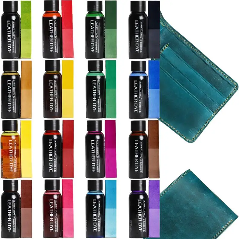 Vegetable Tanned Leather Dye 30ml/Bottle Leather Dye Pigment Coloring DIY Leather Crafts Graffiti Used for Vegetable Tanning Material