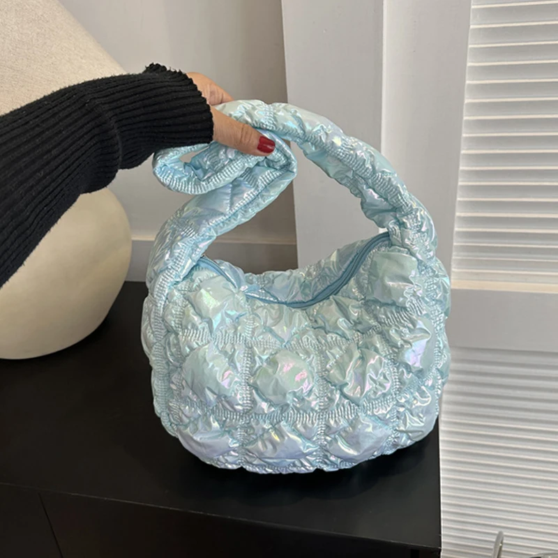 

Large capacity Korean Fashion Handbag Cloud Look Pleated Bubble Stretch Trendy Shoulder Bag Y2k Bag for Women