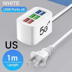 Universal Fast Charging Power Strip with 6 USB Ports and Electric Socket Extension - US